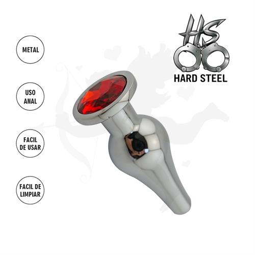 Plug anal con forma de corazon, vibracion y control remoto Medium