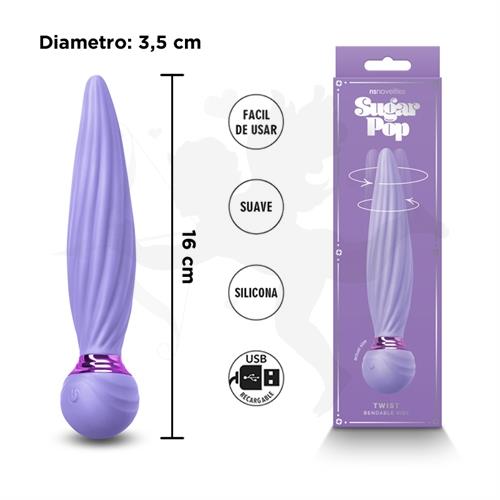 Vibrador con varias velocidades y carga USB Sugar Pop