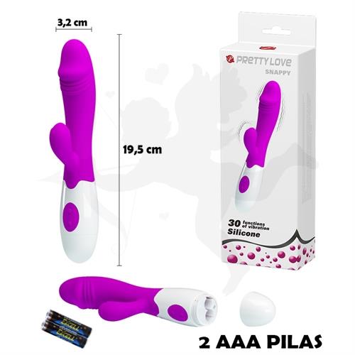 Vibrador con estimulador de clitoris con 30 modos de vibracion