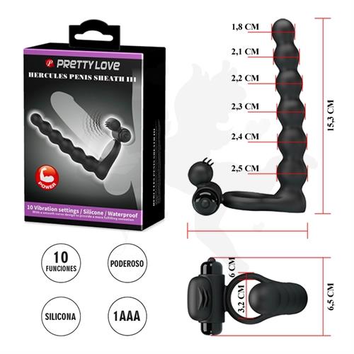 Anillo con vibrador para doble penetracion