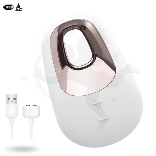 White Temptation estimulador clitorial con carga USB y 15 modos de vibracion